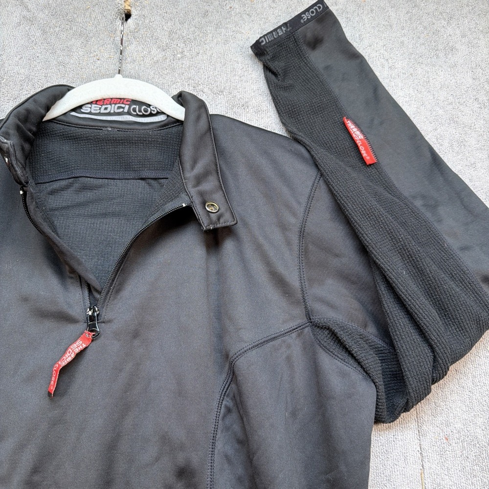 Sedici Close Thermic‎ Cycling Jacket Men's Black Half Zip Thermal Jersey Large